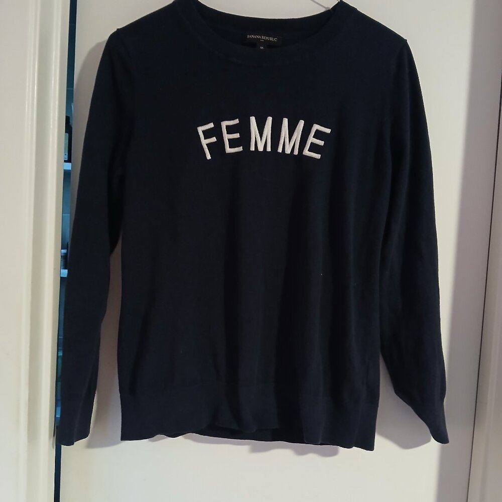 Banana Republic Factory Women's Crew Neck Long Sleeve Femme Sweater SZ M GUC